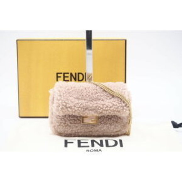 Fendi Nano First Beige Case Pink Pouch Charm Leather - Picture 2 of 9